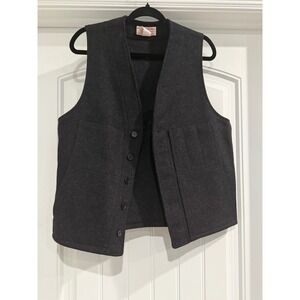 Filson Mackinaw Wool Vest Style 20 Charcoal Gray Mens Size 44 Made in USA